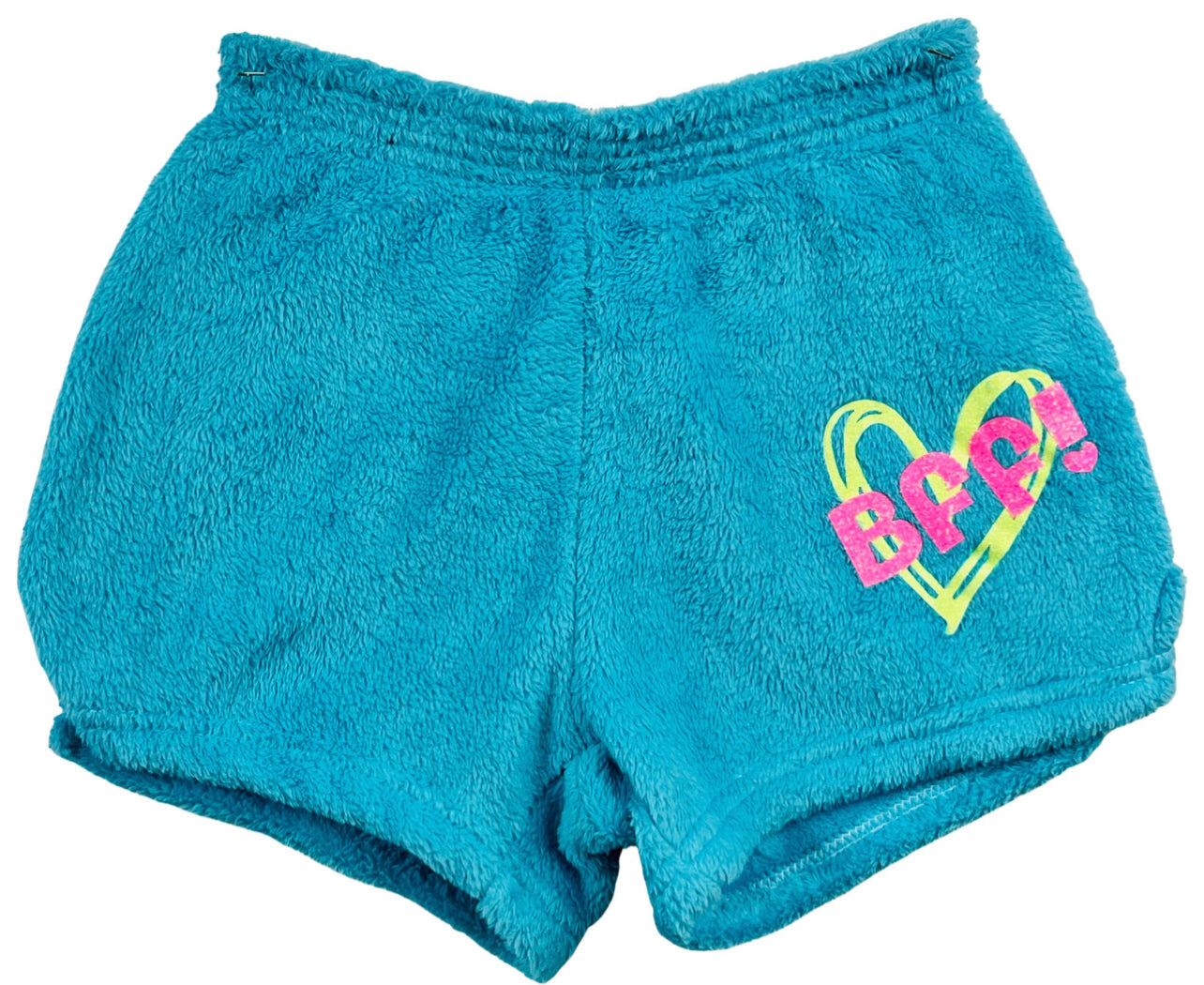 Made with Love and Kisses Girls Turquoise BFF Shorts